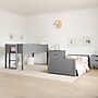 Flash Furniture Dallas Convertible Bunk Bed with Ladder, Twin Over Twin, Gray (MG090030TTBGY)~#|#~sp264514741_sc7