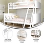 Flash Furniture Dallas Convertible Bunk Bed with Ladder, Twin Over Full, White (MG090031TFBWH)~#|#~sp264514770_sc7