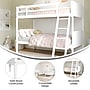Flash Furniture Dallas Convertible Bunk Bed with Ladder, Twin Over Twin, White (MG090031TTBWH)~#|#~sp264514797_sc7