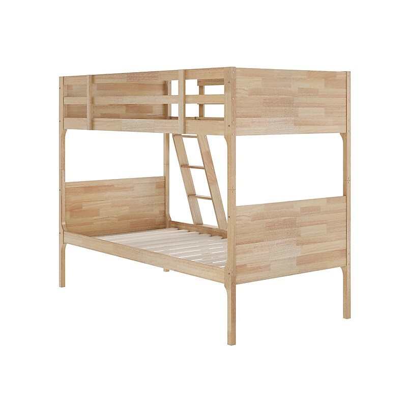 Flash Furniture Dallas Convertible Bunk Bed with Ladder, Twin Over Twin, Natural (MG090031TTBN) image 1