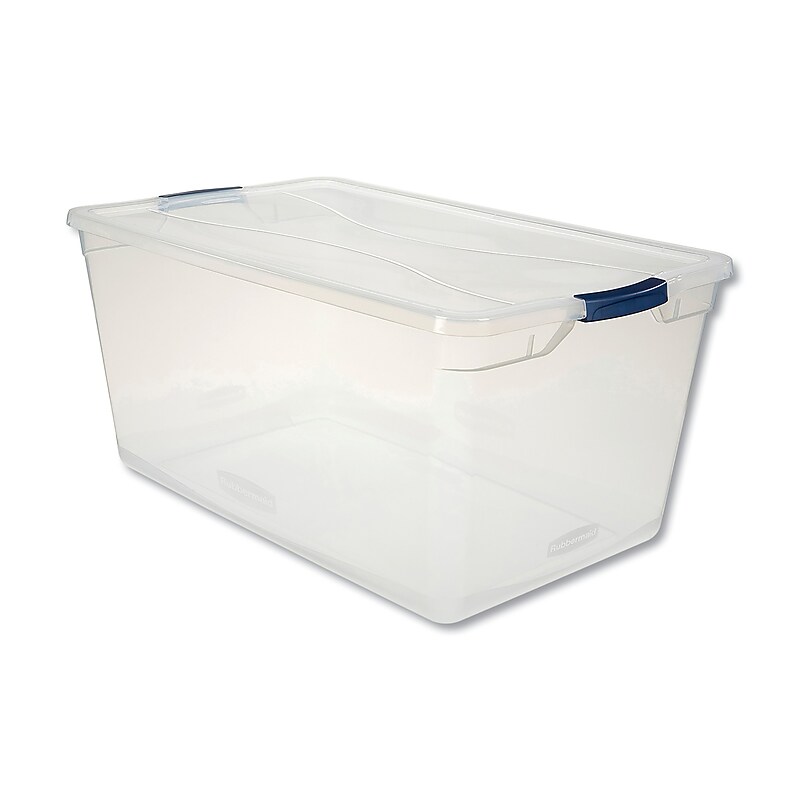 Rubbermaid Clever Store 95 Quart Basic Latch-Lid Container with Lid, Plastic, Clear (RMCC950001) image 1
