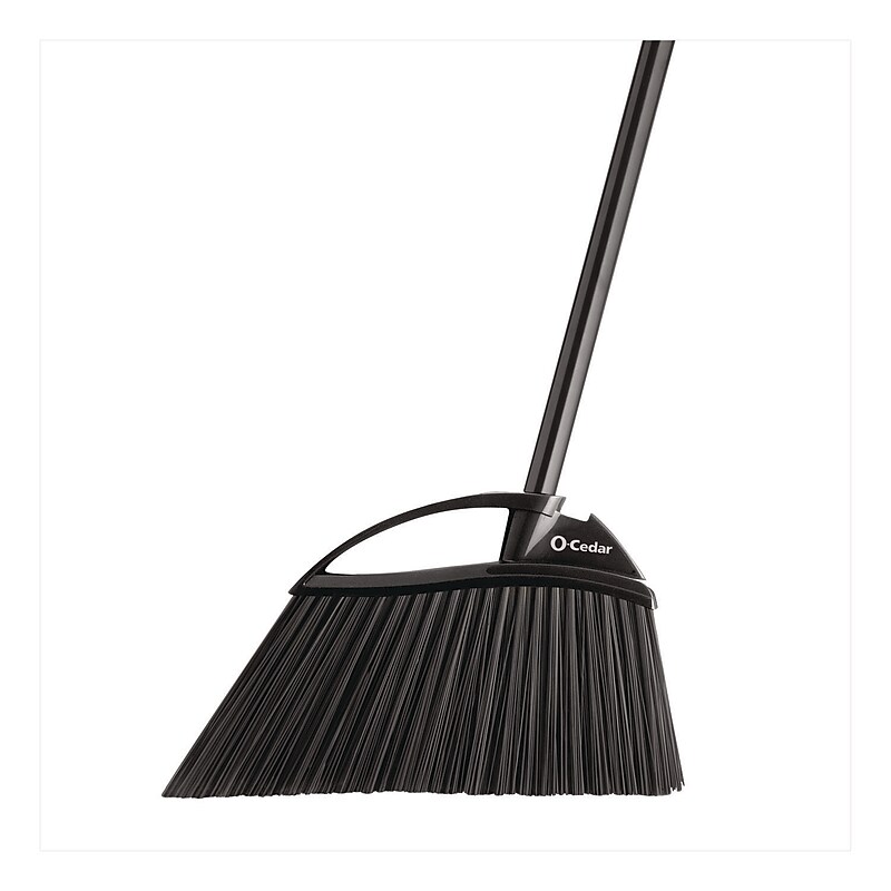 O-Cedar PowerCorner Outdoor 13" Polypropylene Bristle Angled Broom, Black (168215EA) image 1