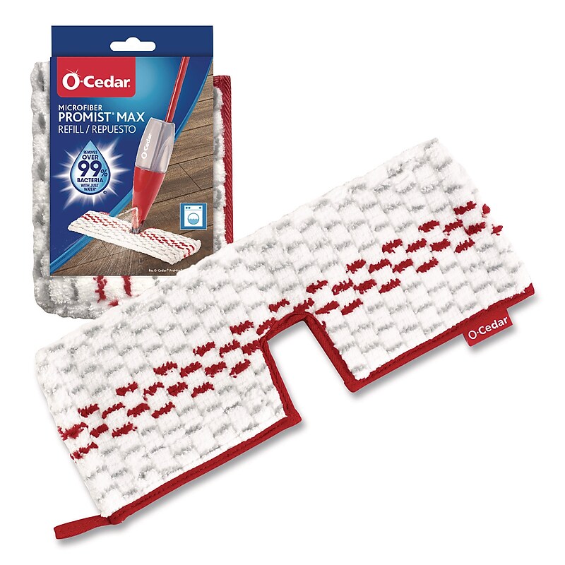 O-Cedar ProMist MAX Microfiber Wet Mop Head Refill, Red/White/Gray (173579EA) image 1