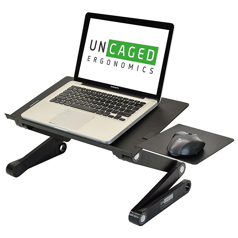 WorkEZ Best 16.5" x 11" Aluminum Laptop Stand, Black (WEBLS-b) image 1