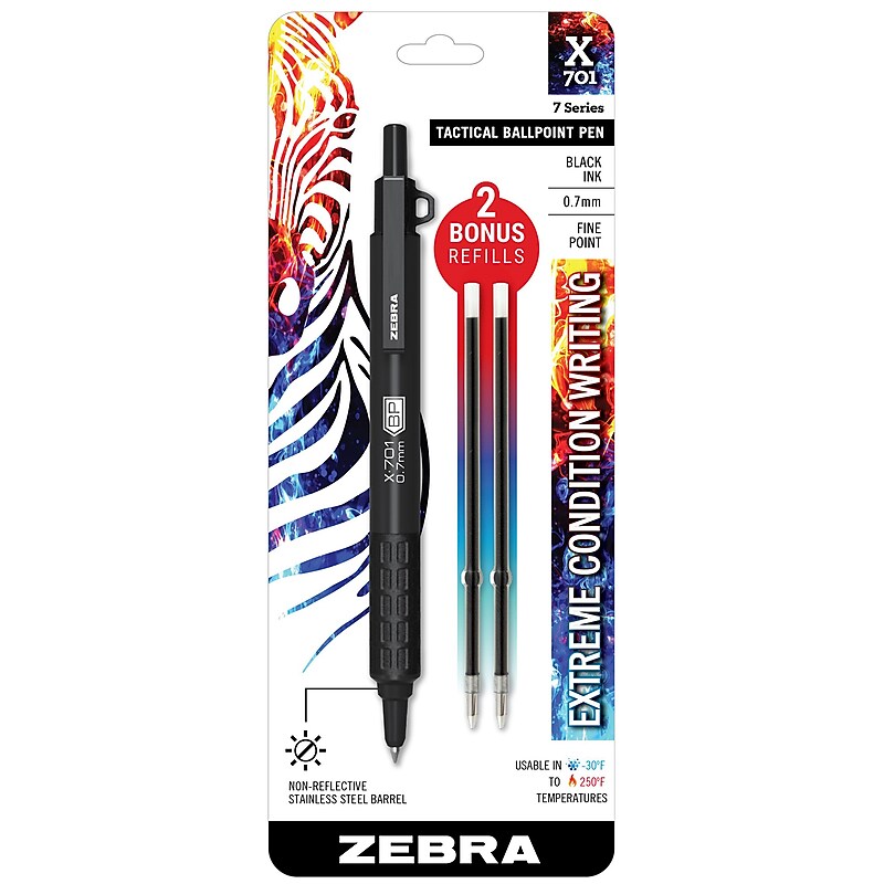 Zebra X-701 RT BP Tactical Ballpoint Pen, Black Ink (29811) image 1
