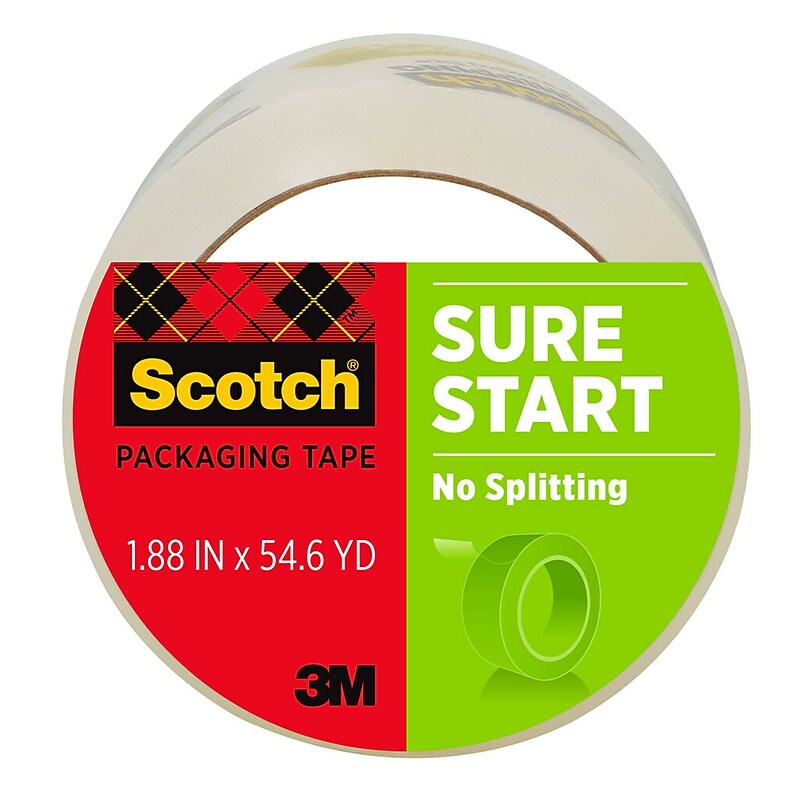 Scotch Sure Start Packing Tape, 1.88" x 54.6 yds., Clear (3450) image 1