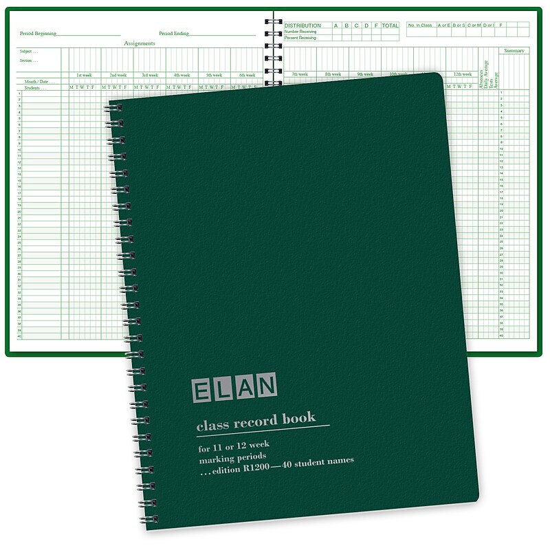 ELAN Undated Class Record Book, 8.5" x 11", 50/Pack (R1200-CP) image 1