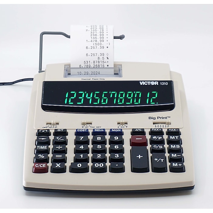 Victor Big Print (1310) 12-Digit Thermal Printing, Desktop