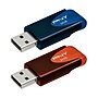 PNY Elite Turbo Attache 4 32GB USB 2.0 Type-A Flash Drive, Orange/Blue, 2/Pack (P-FD32GX2ATT4MC)~#|#~sp269385710_sc7