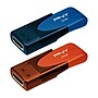 PNY Elite Turbo Attache 4 32GB USB 2.0 Type-A Flash Drive, Orange/Blue, 2/Pack (P-FD32GX2ATT4MC)~#|#~sp269385712_sc7