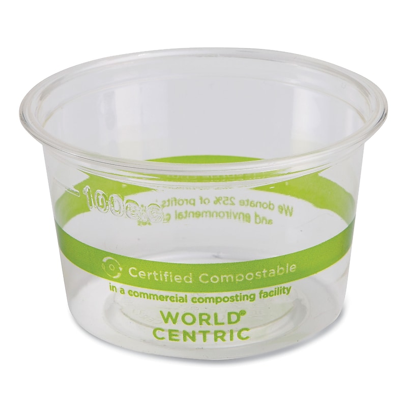 World Centric Compostable PLA Cold Cups, 4 oz., Clear, 1000/Carton (CP-CS-4S) image 1