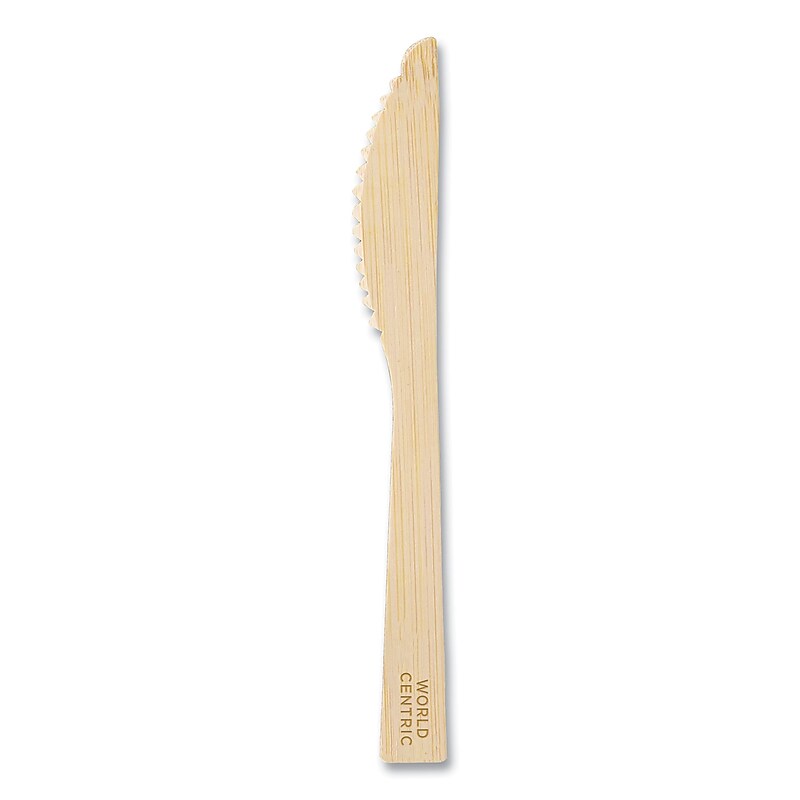 World Centric Bamboo Knives, Medium-Weight, Natural, 2000 Pieces/Carton (KN-BB-67) image 1