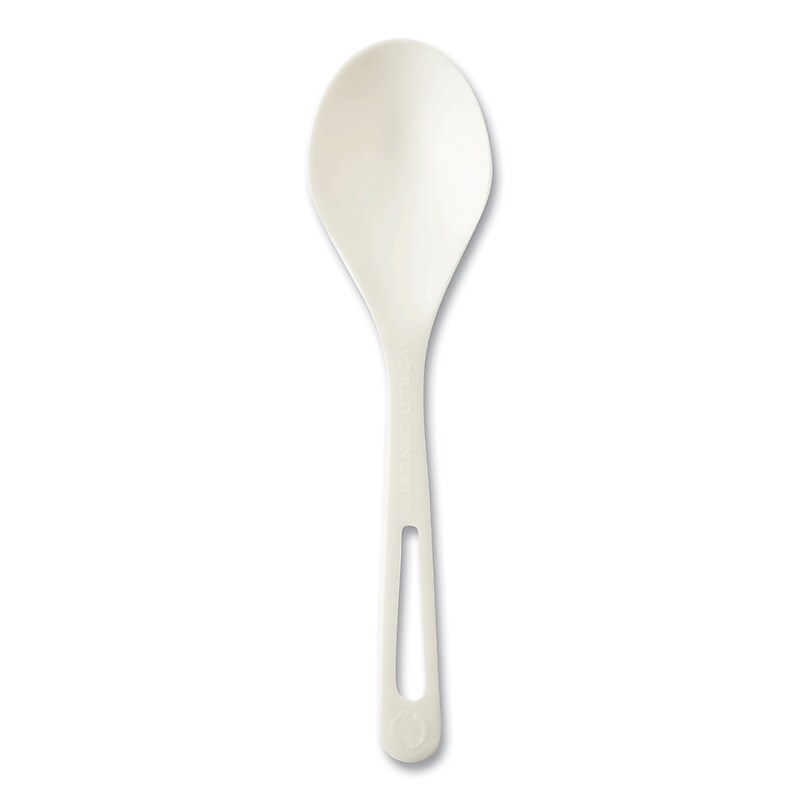 World Centric Plastic Soup Spoons, Medium-Weight, White, 1000 Pieces/Carton (SO-PS-B) image 1
