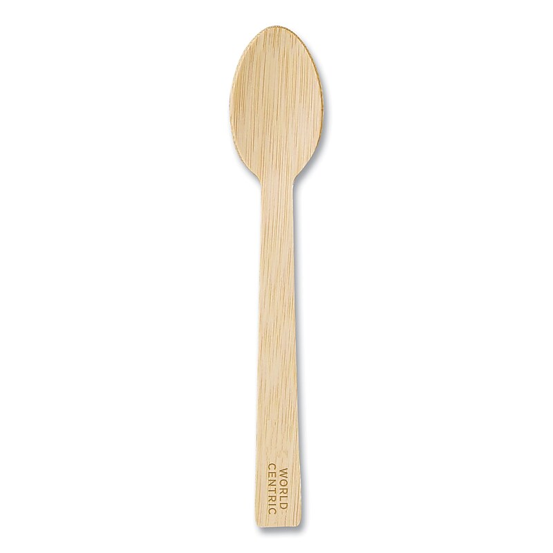 World Centric Bamboo Tea Spoons, Medium-Weight, Natural, 2000 Pieces/Carton (SP-BB-67) image 1