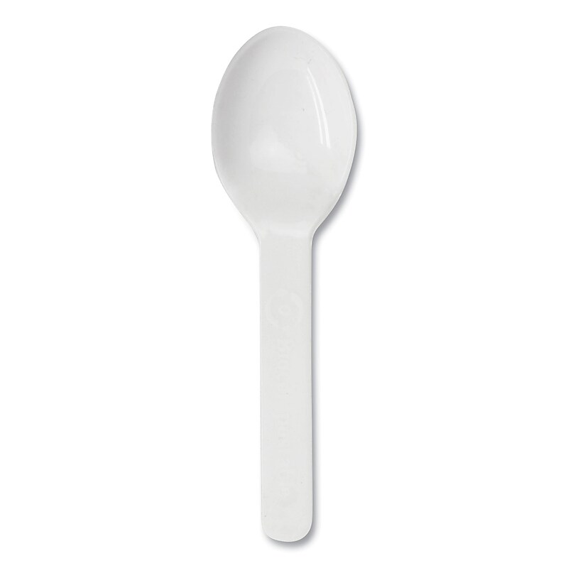 World Centric Plastic Tea Spoons, Medium-Weight, White, 3000 Pieces/Carton (SP-CS-3) image 1
