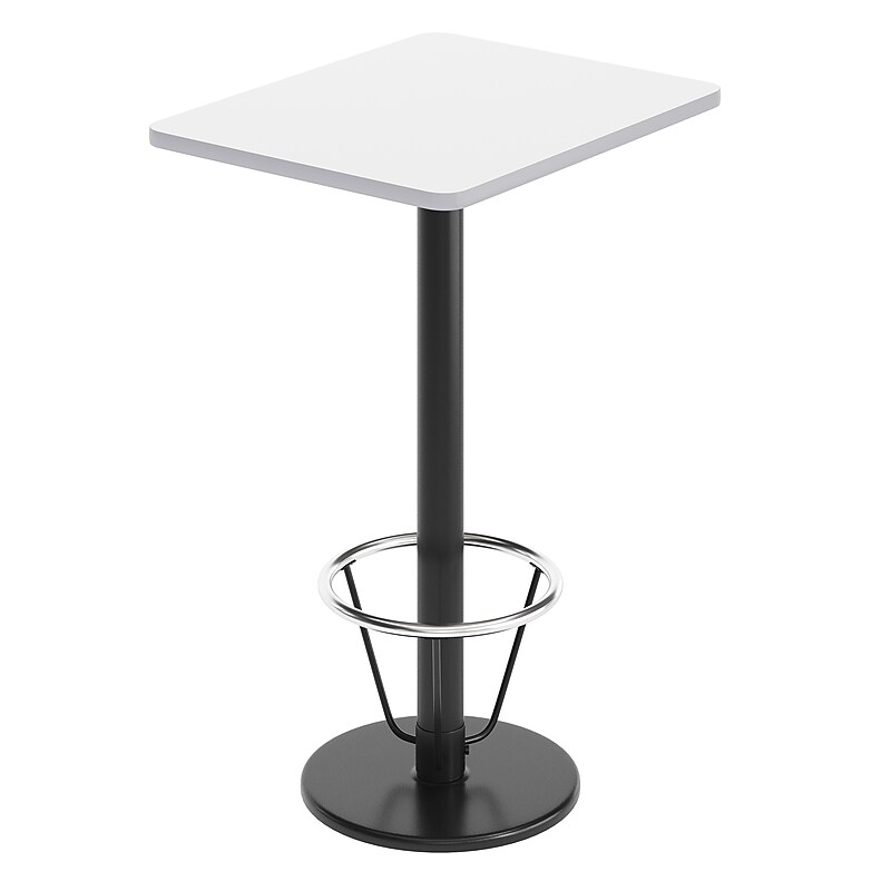 Flash Furniture Stiles Laminate Dining Table with Round Base and Footring, 30"D x 24"W, White (XUWH2430TR18B3F) image 1