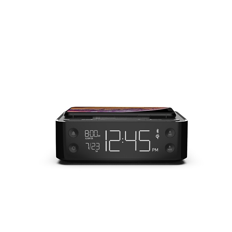 NonStop Station A 6.3" Bluetooth Alarm Clock with Qi Wireless Charging, JetWay Black (NSA3-BK) image 1