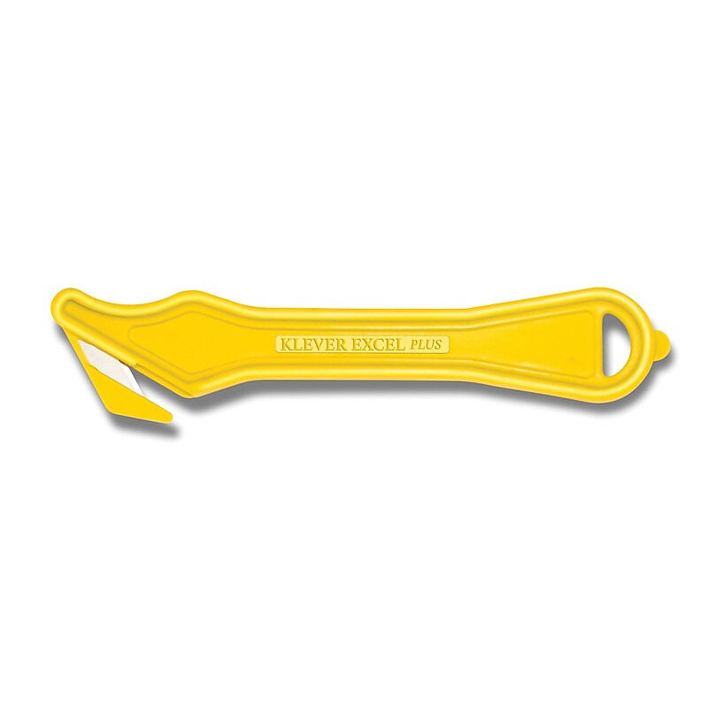 Klever Excel PLUS, 7" Safety Cutter, Yellow, 10/Pack (PLS-400-30Y) image 1