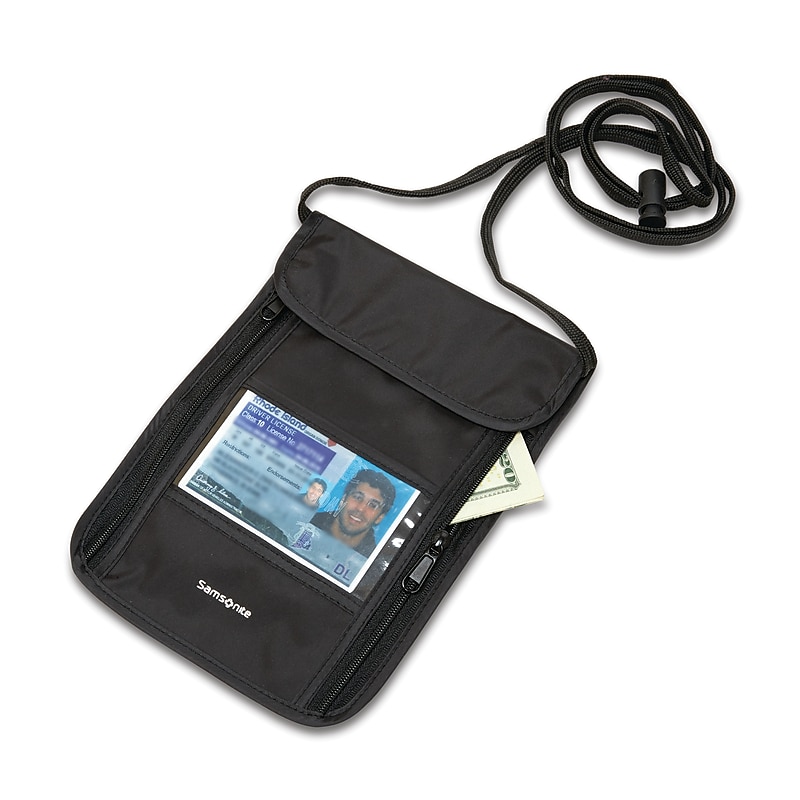 Samsonite RFID Security Polyester Neck Pouch, Black (89055-1041) image 1