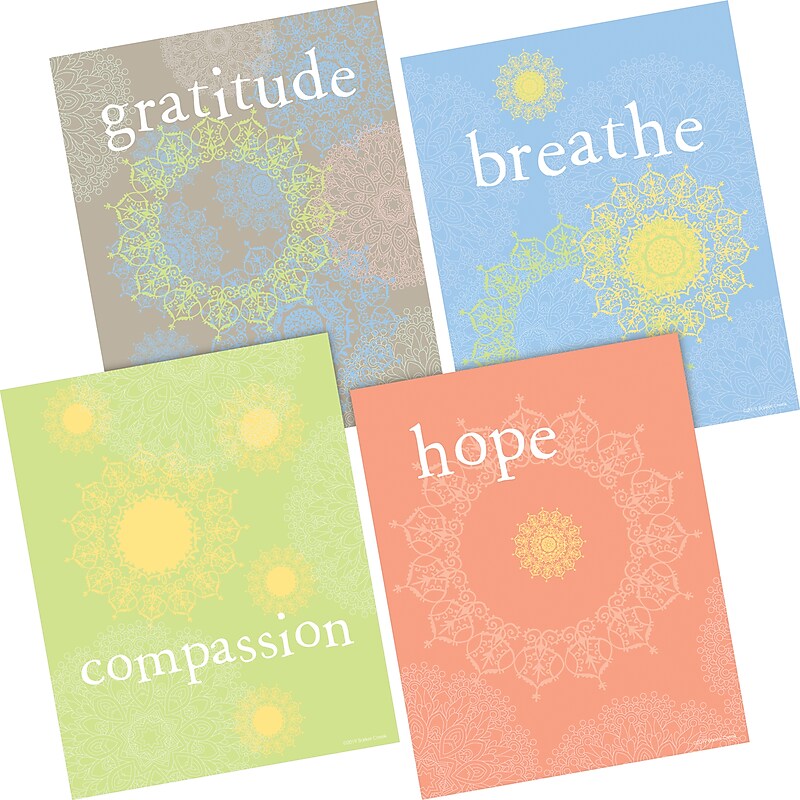Barker Creek Art Print Set 8" x 10" Mindfulness, Multi-Design, 4/set (BC3112) image 1