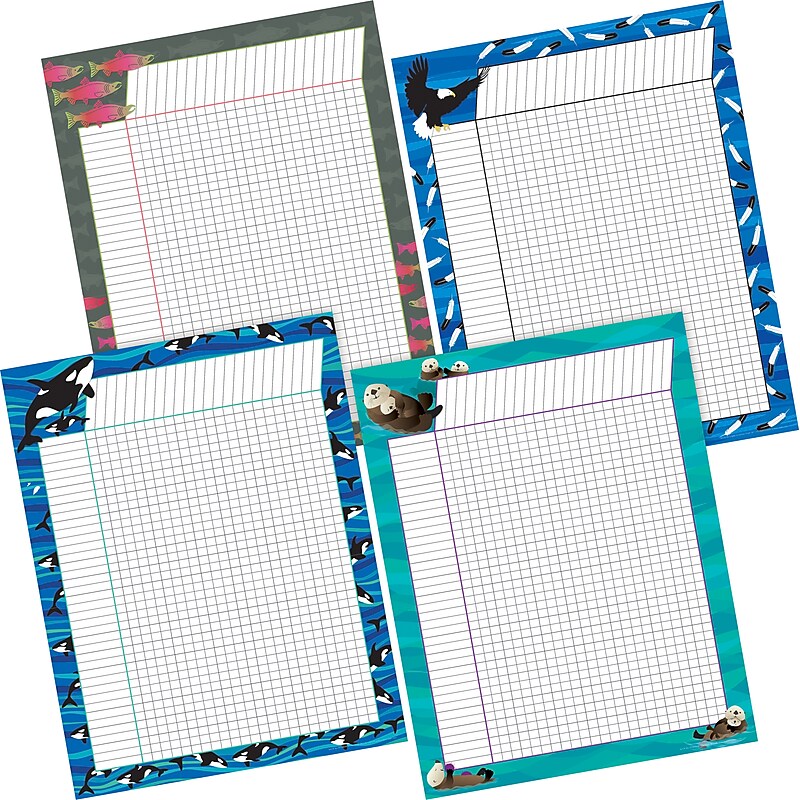 Barker Creek Sea & Sky Incentive Chart Set, 17" x 22", Multicolored, 4/Set (500) image 1