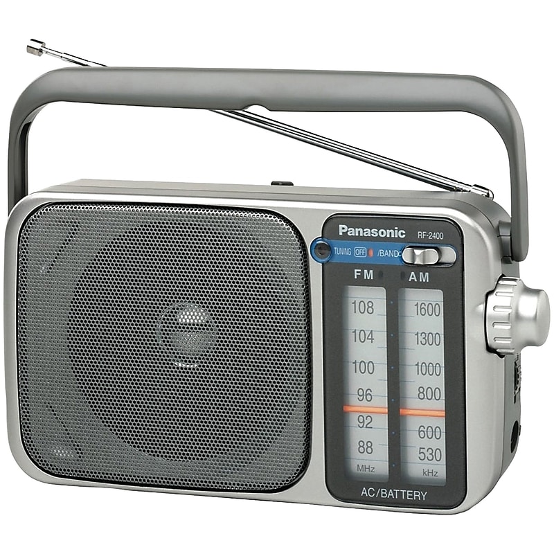 Panasonic AM/FM AC/DC Portable Radio, Grey (RF-2400) image 1