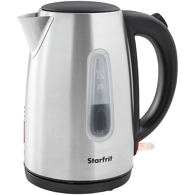 Starfrit Stainless Steel Electric Kettle, 7-Cups, Silver/Black (024010-006-0000) image 1