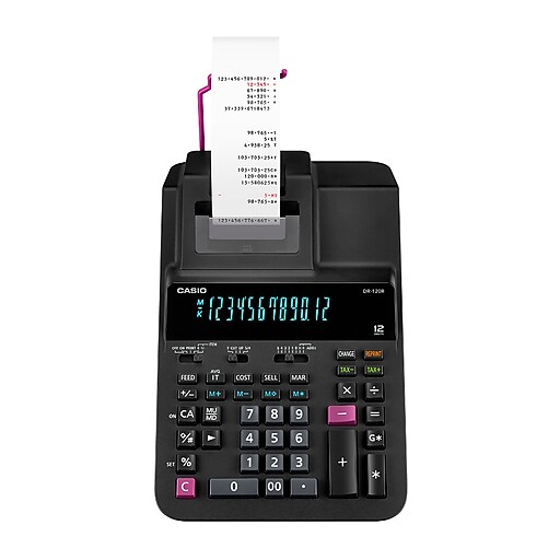 Casio 12Digit Desktop Printing Calculator, Black (DR120RBK) at Staples