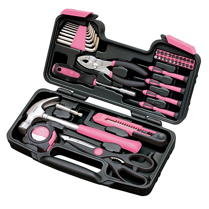 Apollo Tools General Tool Set Pink, 39 Pieces image 1