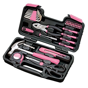 Apollo Tools General Tool Set Pink, 39 Pieces