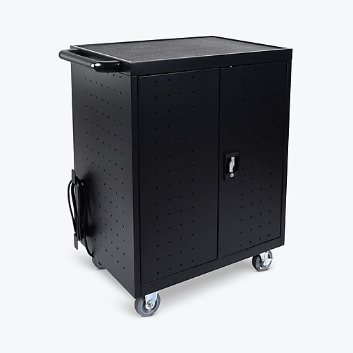 Luxor 32 Laptop Chromebook Charging Cart, Black (LLTP32B) Staples