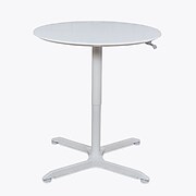 Luxor 32" Round Height Adjustable Café Table, White (LX-PNADJ-32RD)