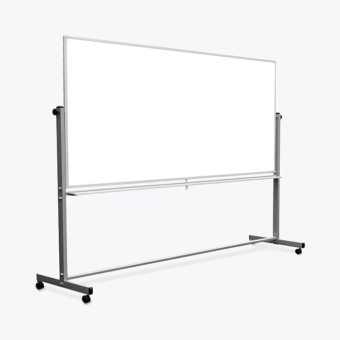 Luxor Steel Double Sided Dry Erase Whiteboard, Aluminum, 96