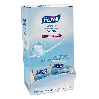 PURELL Cottony Soft Hand Sanitizing Wipes, 120 Wipes/Box (9027-12)