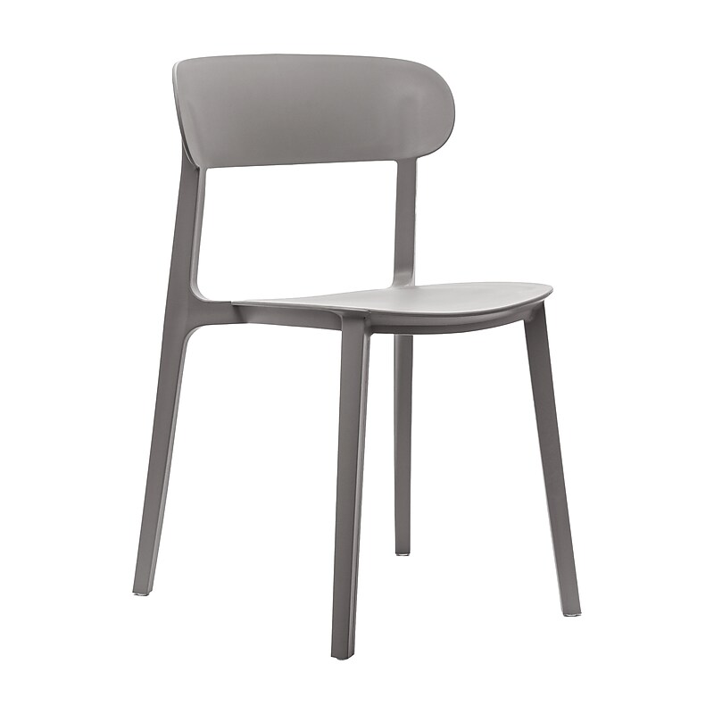 Flash Furniture Dover Stacking Patio Chair, Curved Backrest in Gray (DHF340APPGRY) image 1