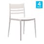 Flash Furniture Bridgeport Stacking Patio Chairs, Slatted Backrest in White, 4/Pack (4DHF317APPWH)~#|#~sp278278661_sc7
