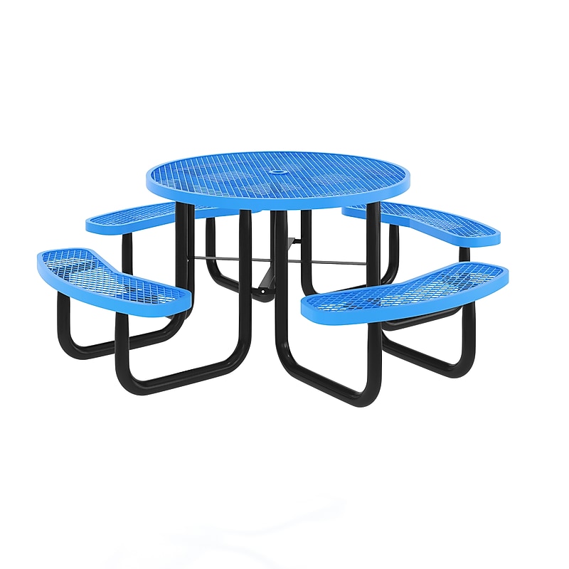 Flash Furniture Creekside Outdoor Picnic Table, 46" Round Blue (SLFEMR46BL) image 1