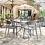 Flash Furniture Dover Stacking Patio Chairs, Curved Backrests in Gray, 4/Pack (4DHF340APPGRY)~#|#~sp278278669_sc7
