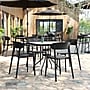Flash Furniture Dover Stacking Patio Chairs, Curved Backrests in Black, 4/Pack (4DHF340APPBLK)~#|#~sp278278678_sc7