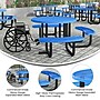 Flash Furniture Creekside Outdoor Picnic Table, 46" Round, Wheelchair Accessible, Blue (SLFEMR46AH60LBL)~#|#~sp278278752_sc7