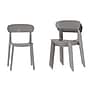 Flash Furniture Dover Stacking Patio Chairs, Curved Backrests in Gray, 4/Pack (4DHF340APPGRY)~#|#~sp278278765_sc7