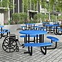 Flash Furniture Creekside Outdoor Picnic Table,  46" Round, Wheelchair Accessible, Blue (SLFEMR46ADABL)~#|#~sp278278767_sc7