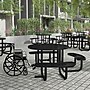 Flash Furniture Creekside Outdoor Picnic Table, 46" Round, Wheelchair Accessible, Black (SLFEMR46ADABK)~#|#~sp278278796_sc7