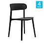 Flash Furniture Dover Stacking Patio Chairs, Curved Backrests in Black, 4/Pack (4DHF340APPBLK)~#|#~sp278278811_sc7
