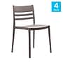 Flash Furniture Bridgeport Stacking Patio Chairs, Slatted Backrest in Gray, 4/Pack (4DHF317APPGRY)~#|#~sp278278845_sc7