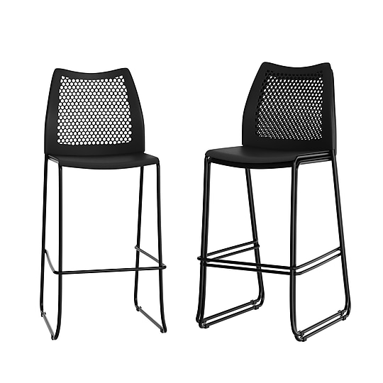 Flash Furniture HERCULES Plastic Air-Vent Back Bar Stool, Black, 3/Pack (3RUT498ABSBK)~#|#~sp278351180_sc7