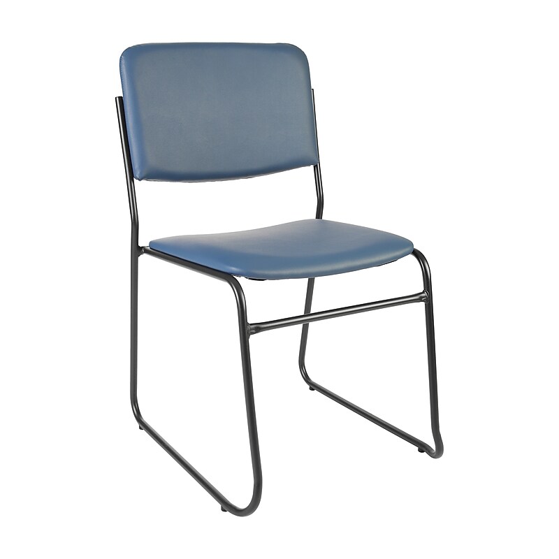 Flash Furniture HERCULES Series Vinyl Stacking Chair, Navy (XU8700NVYBVYL30) image 1