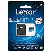 Lexar Professional LSDMI32GBNL633A 633x Micro SDHC 32GB UHS-I Card with SD Adapter