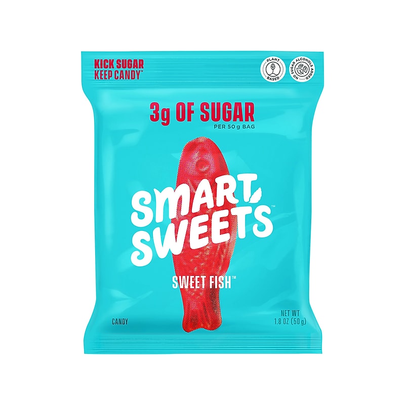 Smart Sweets Berry Sweet Fish Gummy Candy, 1.8 oz., 12 Bags/Box (20020) image 1