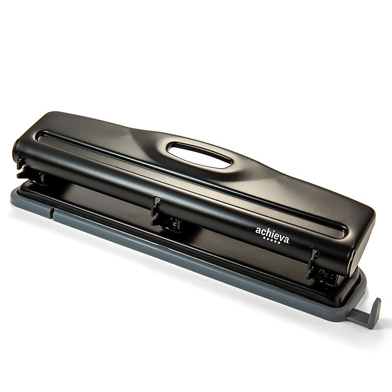 Achieva Economy Desktop 3-Hole Punch, 12 Sheet Capacity, Black (VCT90140) image 1